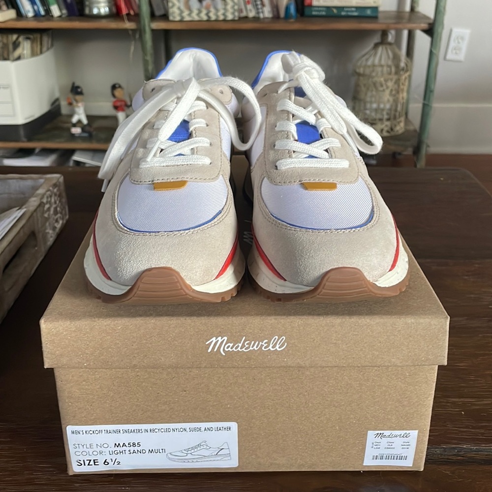 Madewell Kickoff Trainer Sneakers in Recycled Nylon, Suede, and Leather